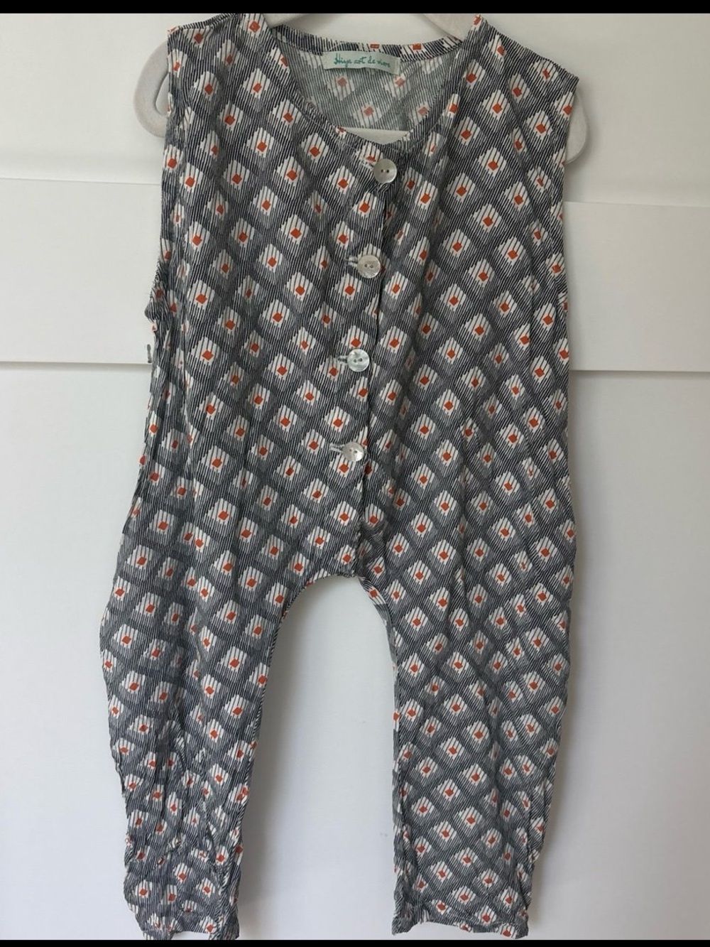 Moroccan Sleeveless Button-Front Toddler Romper